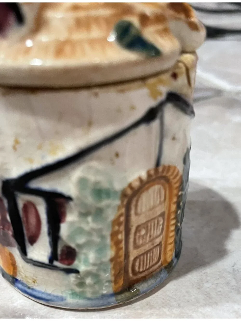 Salt/Pepper-OCCUPIED JAPAN-COTTAGE WARE KITCHEN SET/SALT PEPPER SUGAR 1945-1951